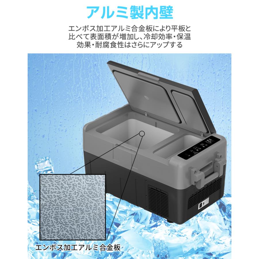 SUNPIE ポータブル 冷蔵庫 車載 30L 2室 1年保証 -20℃〜10℃ ミニ冷蔵庫