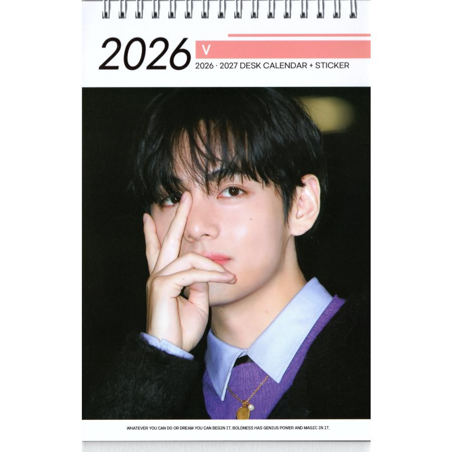 BTS V テテ グッズ 卓上 カレンダー (写真集) 2026~2027年(2年分) +