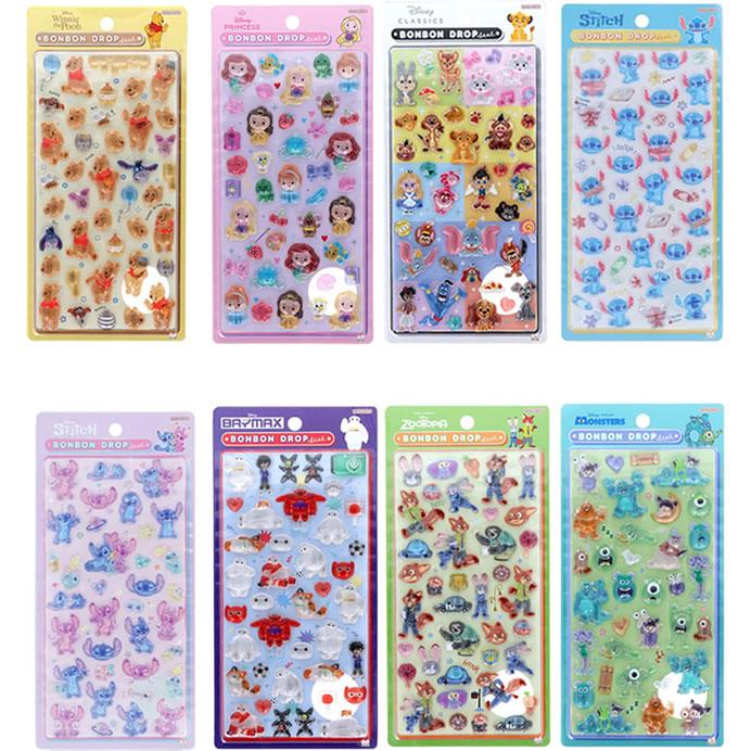 サンスター文具 ディズニー キャラクター ボンボンドロップシール 立体