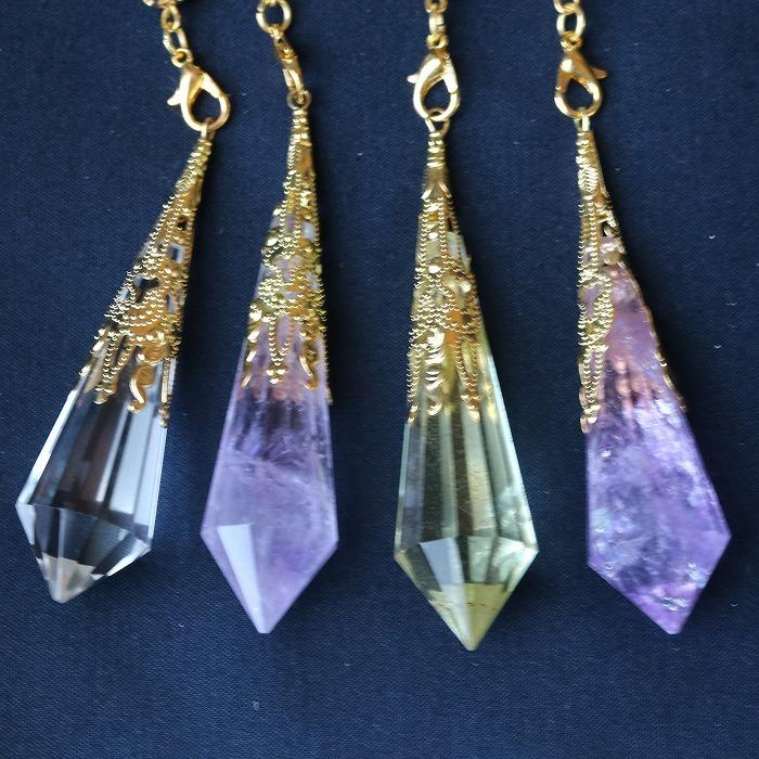 ペンデュラム 1点 水晶 シトリン アメジスト ローズクォーツ 振り子