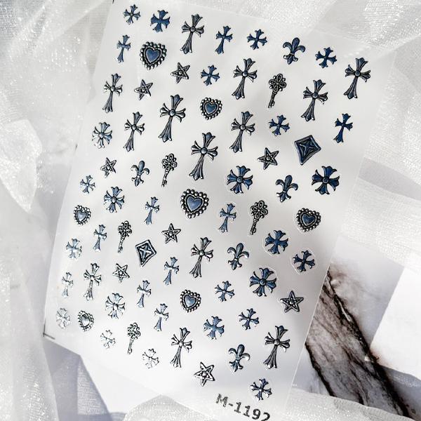 十字架 クロス 3Dエンボス加工 クロスネイル クロム クロス パーツ