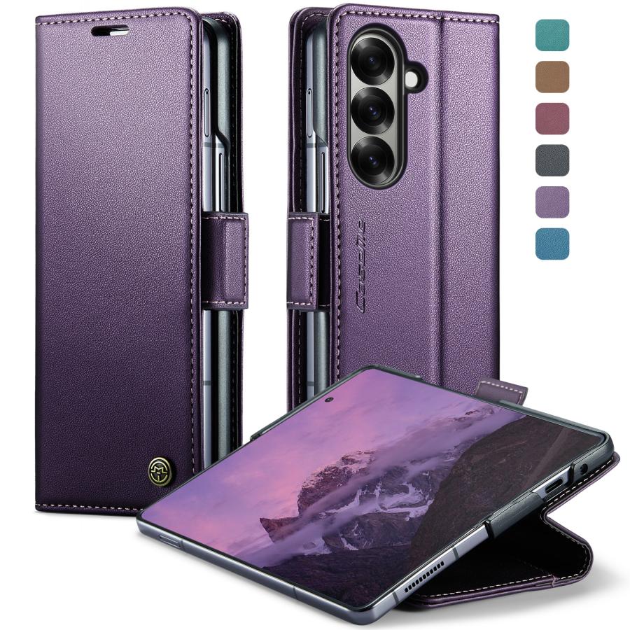 Galaxy Z Fold7 ケース 手帳型 TPU PUレザー SC-56F 手帳カバー RFiD