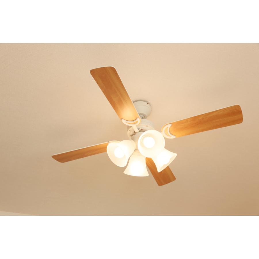 シーリングファン シーリングライト リモコン付き LED対応 4灯