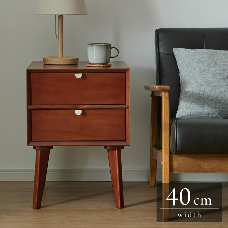 サイドテーブル 幅40cm 北欧 ヴィンテージ 天然木 マホガニー 完成品