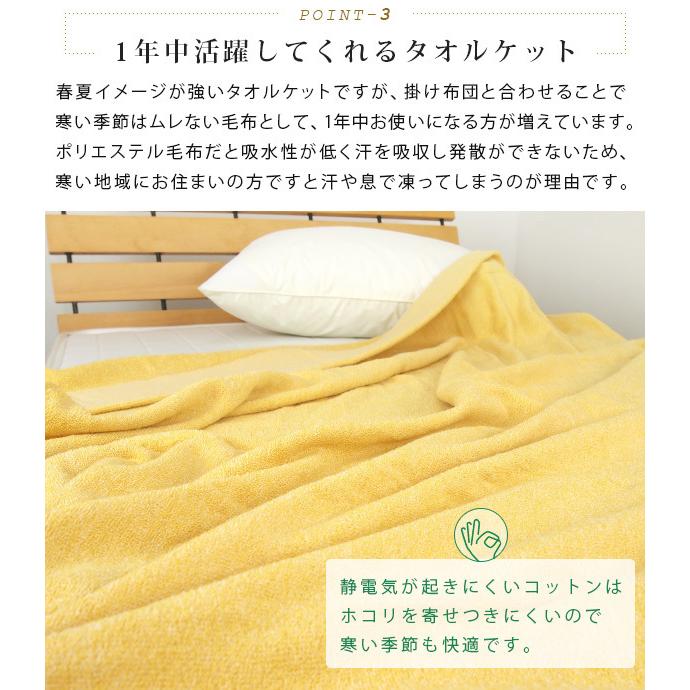 REVEUR タオルケット ダブル 綿100％ やわらか 夏掛け 肌掛け パイル地