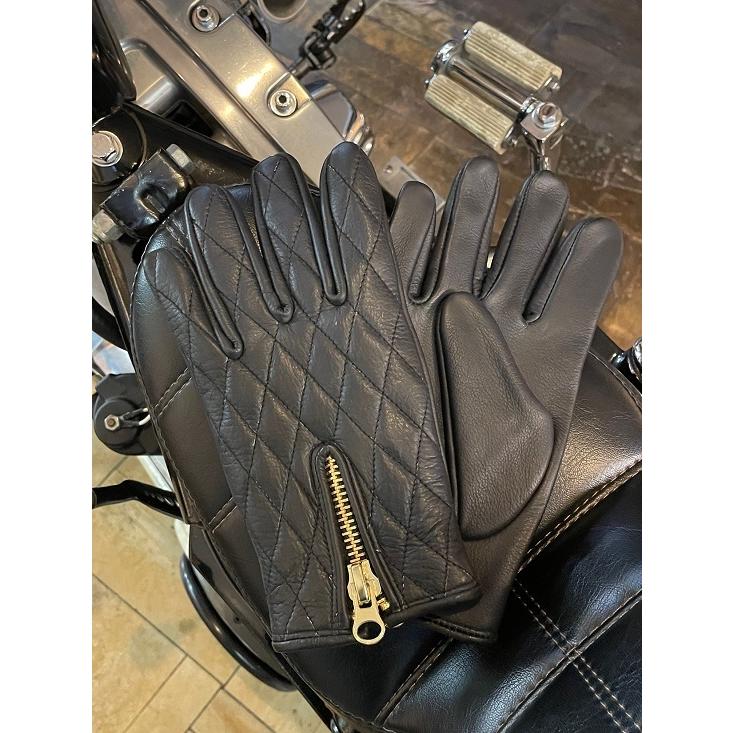 オリジナルダイヤステッチレザーグローブ ブラック（DB-1） : REVLIS