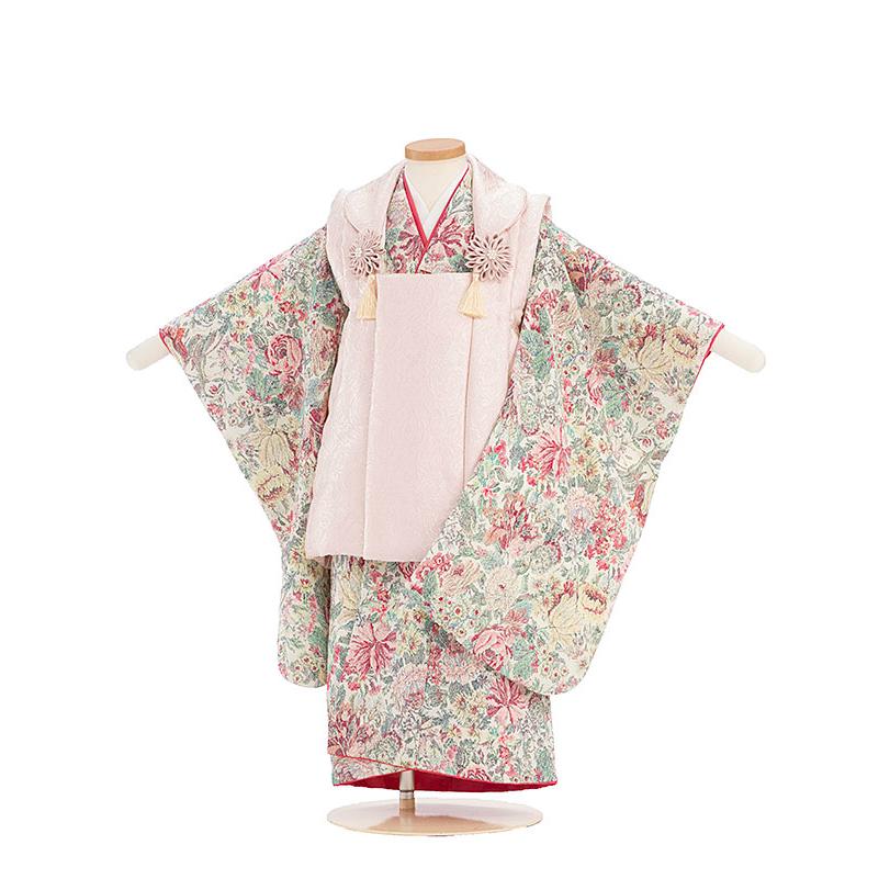 着物 3歳 753 七五三 被布 草履 こども ピンク レンタル 女の子 おう