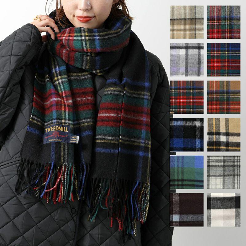 TWEED MILL（ツイードミル） マフラー Lambswool Knee throw check