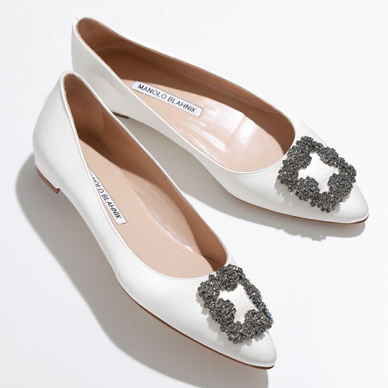 MANOLO BLAHNIK（マノロブラニク） パンプス HANGISIFLAT FMC SATIN