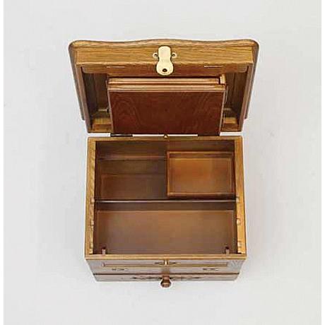 ウッドギャラリー樹 3面鏡メイクボックス 三面鏡付 メイクボックス