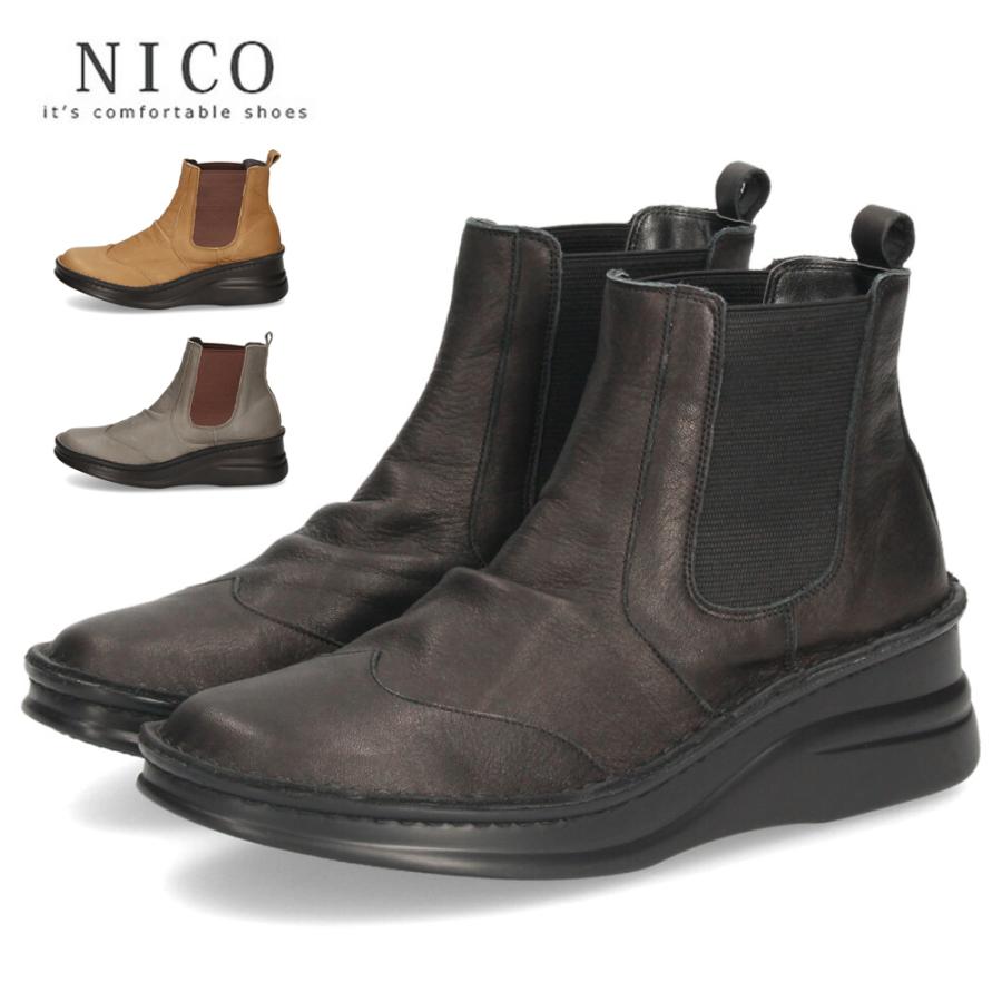 ニコ（NICO） 爆買 ショートブーツ レディース 歩きやすい 厚底 本革