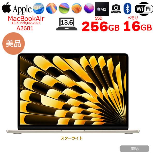 MacBook Air 【中古パソコン】Apple 13.6inch MC7W4J/A A2681 2024 OS