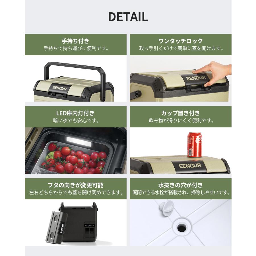 EENOUR 車載冷蔵庫 ポータブル冷蔵庫 18L バッテリーセット バッテリー