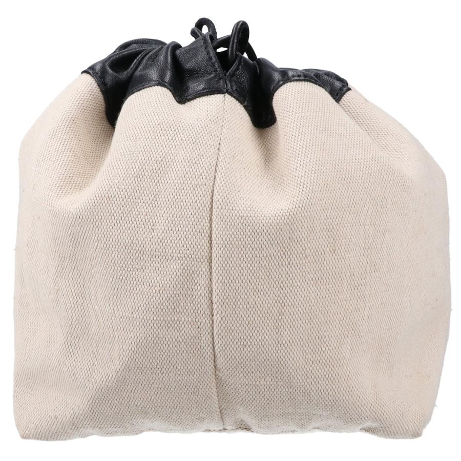 JIL SANDER（ジルサンダー） レザー/キャンバス リバーシブル 巾着