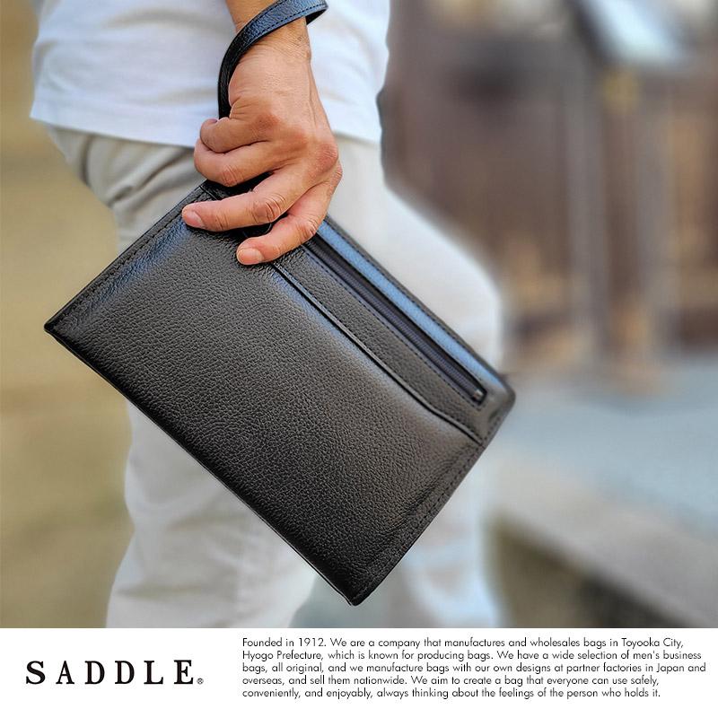 日本製 クラッチバッグ メンズ SADDLE 牛革 セカンドバッグ 本革
