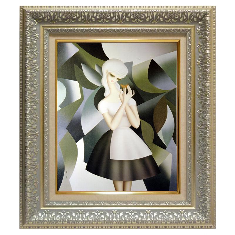 絵画 世界の名画シリーズ フレーム 額縁付 東郷 青児 「蝶」 お買い得