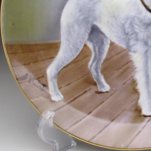 ノリタケ オールドノリタケ 犬絵 プレート 飾り皿 22cm : アンティーク