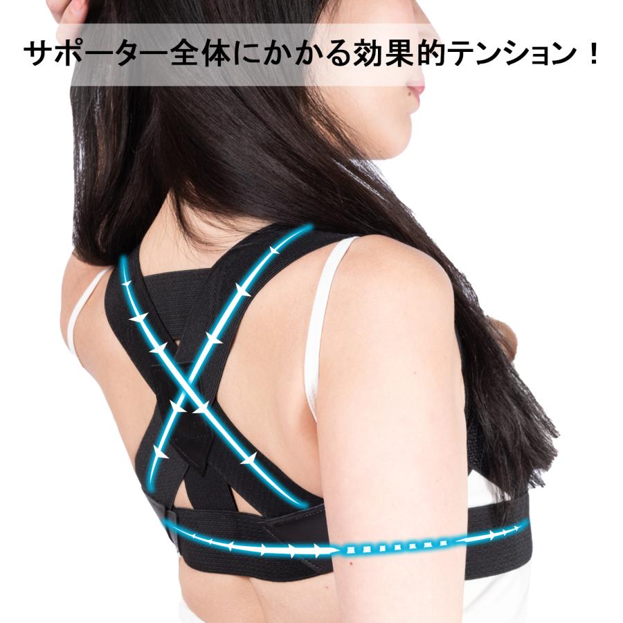 姿勢サポーター 猫背ベルト 姿勢 補正 背中 肩甲骨 巻き肩 脱着簡単