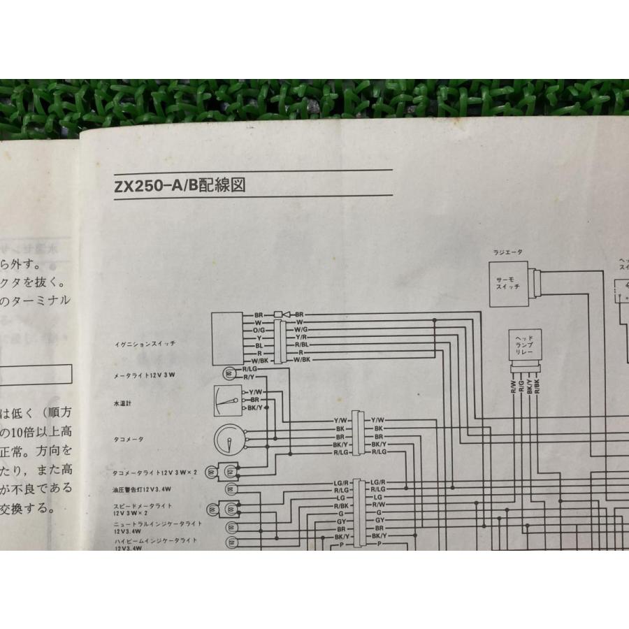 カワサキ（Kawasaki） ZXR250 ZXR250R サービスマニュアル 1版 配線図