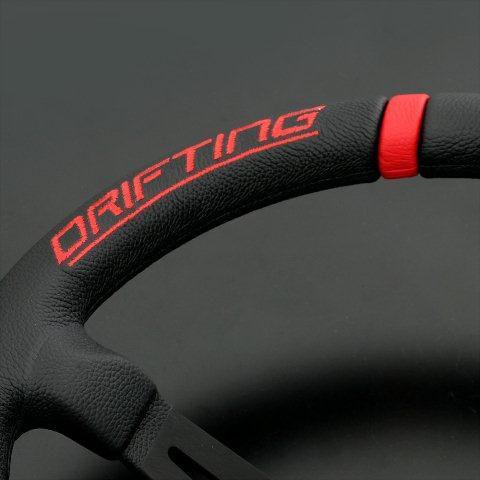 MOMO ステアリング DRIFTING（ドリフティング） ブラックレザー/レッド
