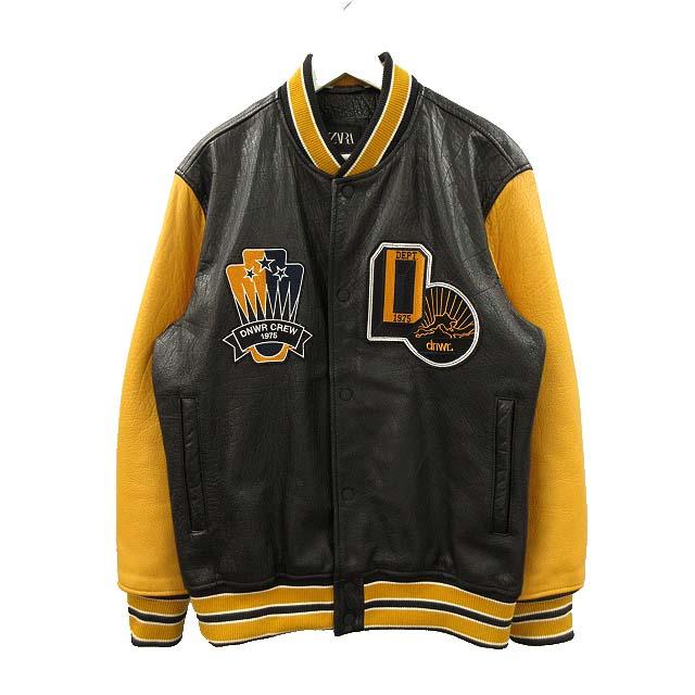 ZARA（ザラ） レザー スタジャン ボンバージャケット ブラック