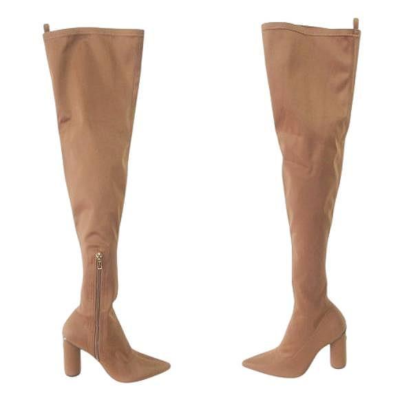 イエロー YELLO 美品 ニーハイ ロング ブーツ 靴 ハイヒール ポイン