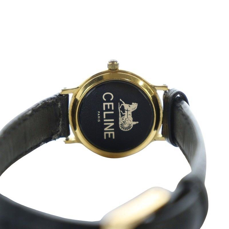 CELINE（セリーヌ） 腕時計 ウォッチ クォーツ ロゴ 白文字盤 レザー