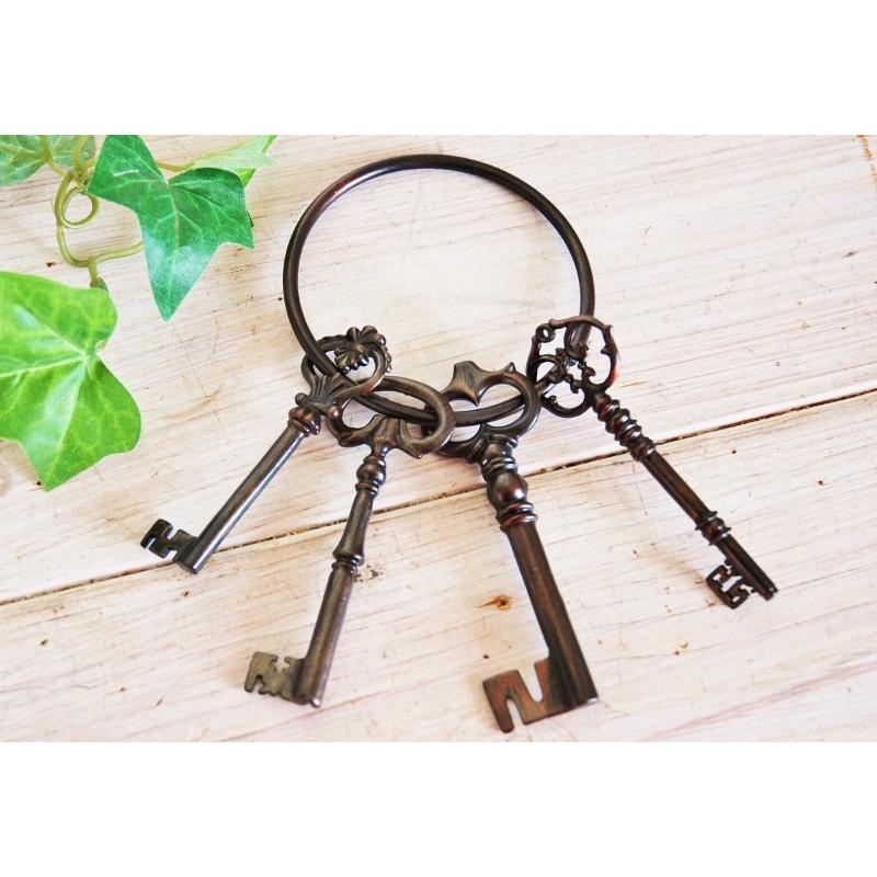 キーリング 送料無料 オールドキー 壁飾り 鍵束 アンティークキー