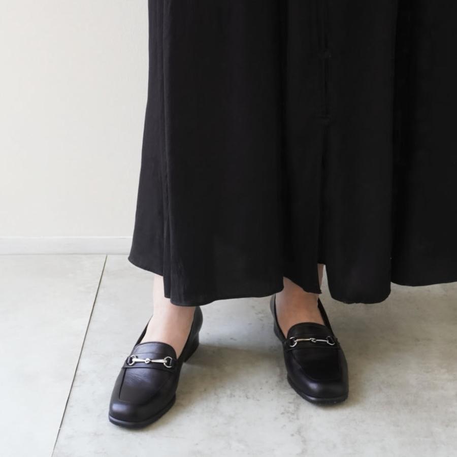 ビットローファー 金具付き ブラック 黒 BLACK 牛革 3.5cmヒール 2023