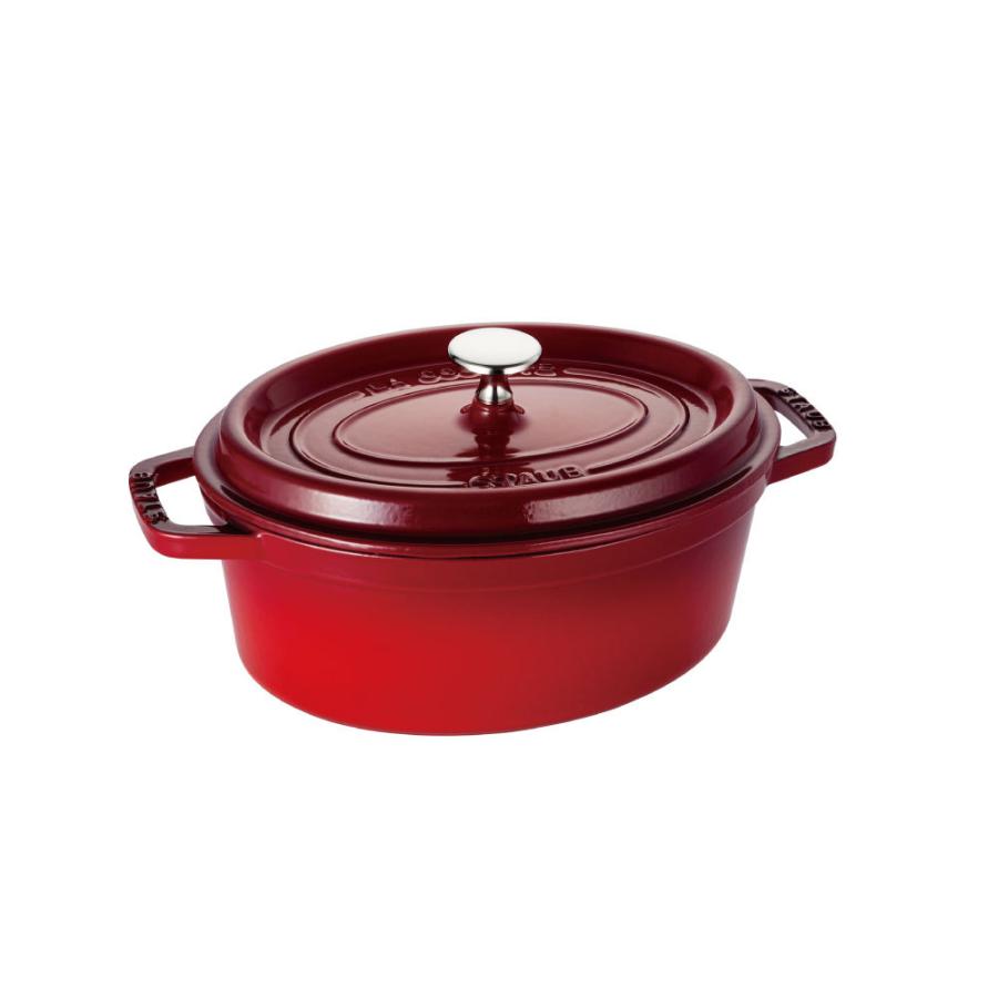 Staub（ストウブ） 鍋 23cm オーバル チェリー 生涯保証 | 鍋ホーロー