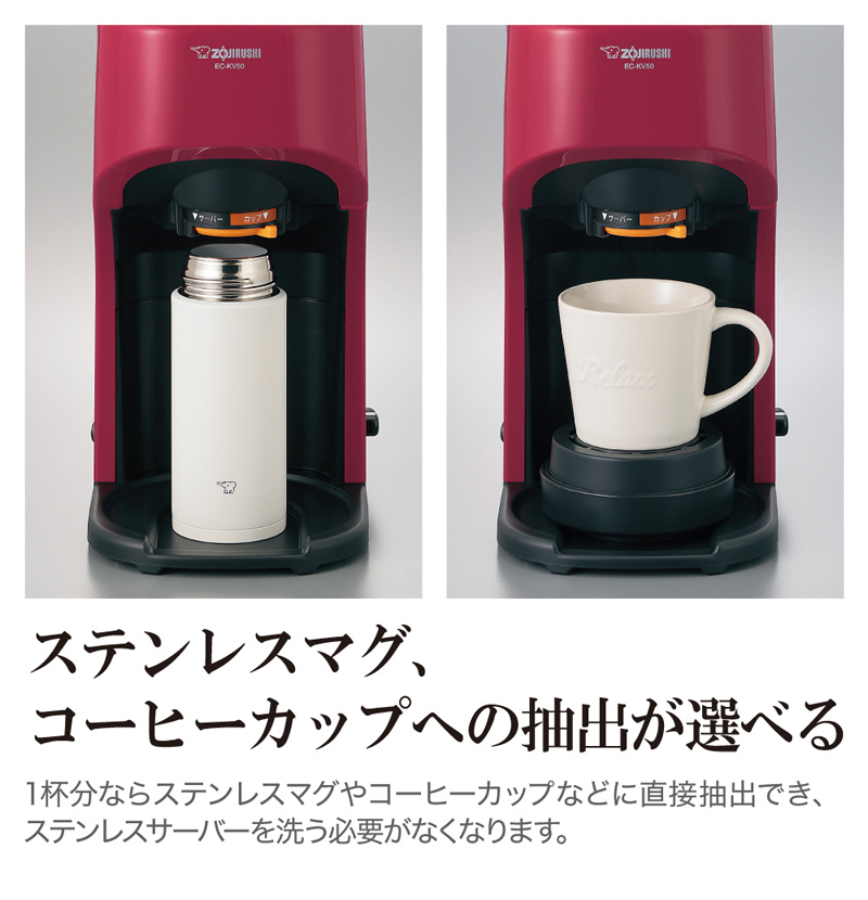 珈琲通 象印 コーヒーメーカー レッド EC-KV50 (RA) ドリップ方式 5杯