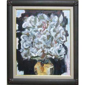 絵画 油絵 田澤禮次 肉筆油絵 静物画 コスモス 花瓶 F10 : アートフジ