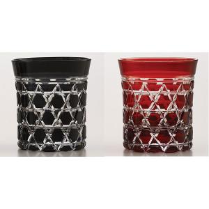 江戸切子 カガミクリスタル ペア懐石杯 魚子流し 紋 江戸切子 : お