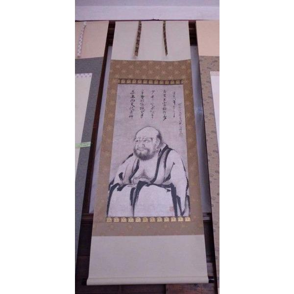 掛軸 達摩像／一休和尚賛 墨谿画 複製画 掛け軸 全国送料無料 : 古都