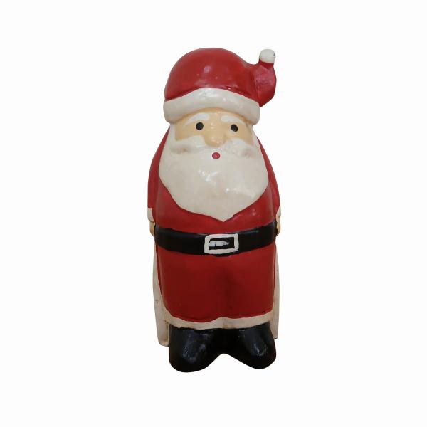 サンタクロースの木彫りオブジェ 20cm アンティーク調 X'mas 飾り