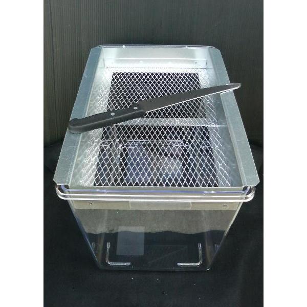 菌糸ブロック崩し 3点セット（崩しアミ・専用ケース・皮はぎナイフ