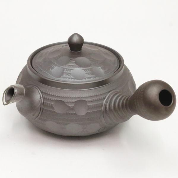 急須 萬古焼 万古焼 手作り 帯網 帯アミ 線ビリダイヤカット 伊呂久窯