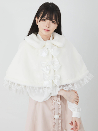 エコファーリボンケープ - Ank Rouge(アンクルージュ)のポンチョ