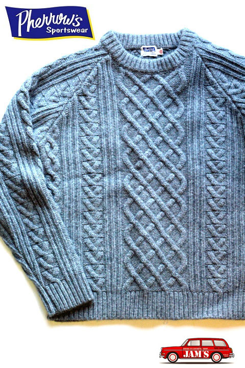 Pherrows」 フェローズ通販 フィッシャーマンセーター ケーブル編み