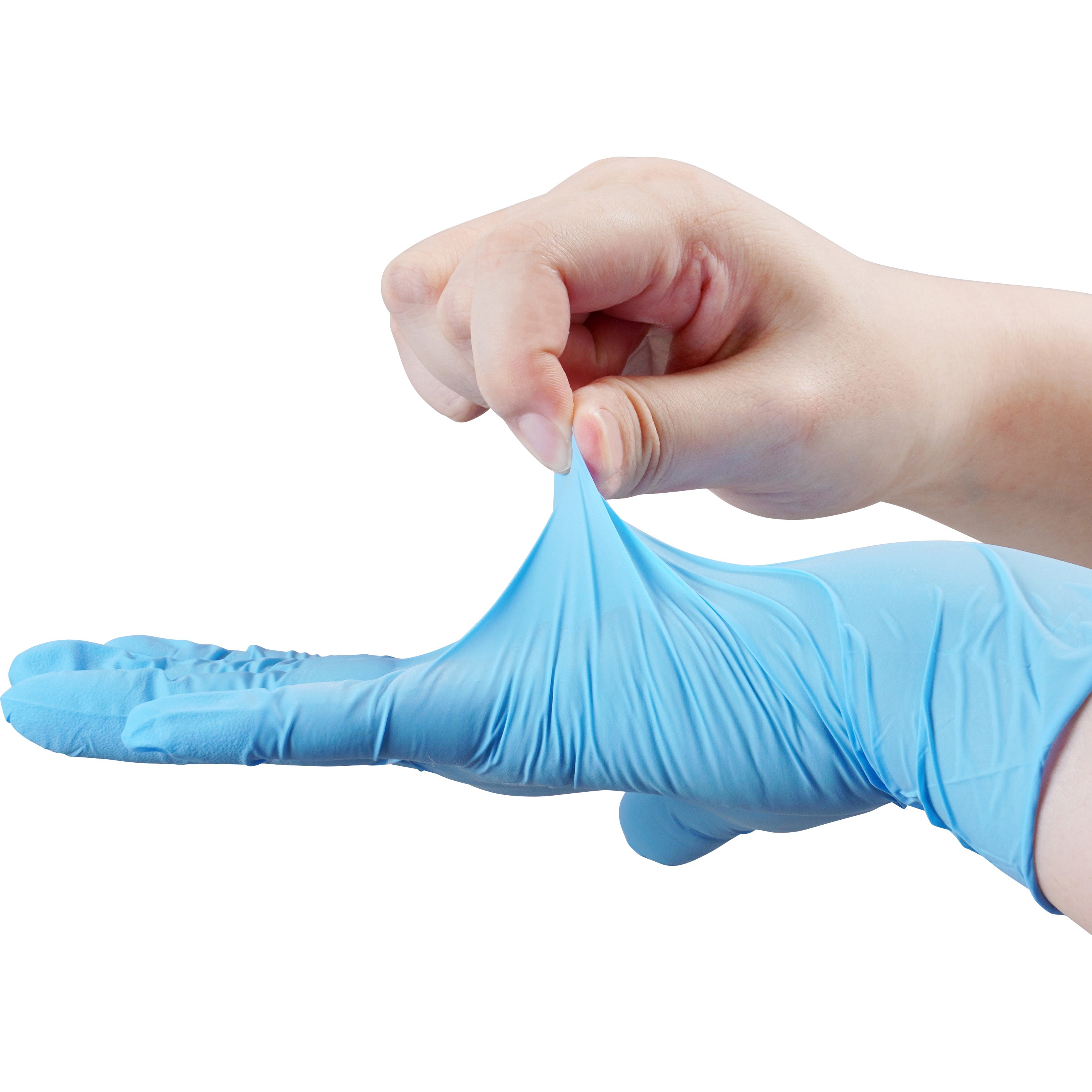 ニトリルゴム手袋 薄手 粉付 モノタロウ 100枚入 粉あり ブルー色