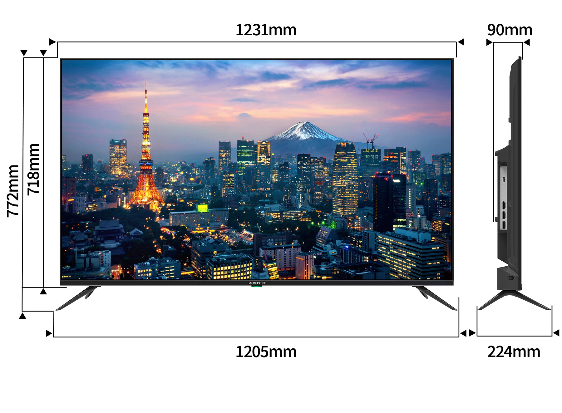 5年保証モデル】JAPANNEXT 55インチ IPSパネル搭載 4K(3840x2160