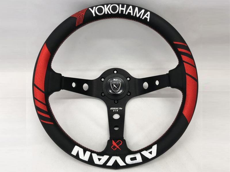 T And E ADVAN x VERTEX Racing 90mm Deep 330mm Steering Leather