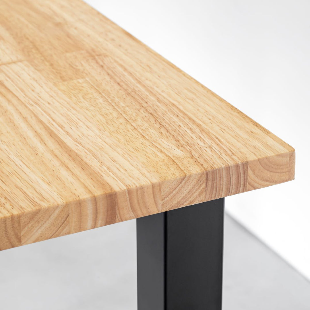 THE TABLE / ラバーウッド ナチュラル × Black Steel × W150 - 200cm