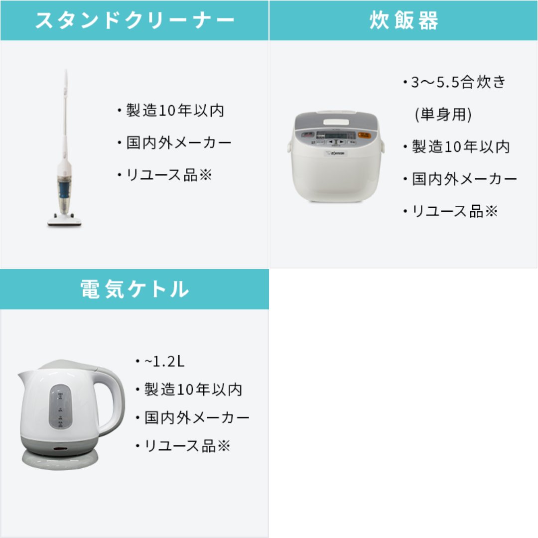 トレファク 中古家電セット販売 配送設置無料 最短4日後配送中古家電6