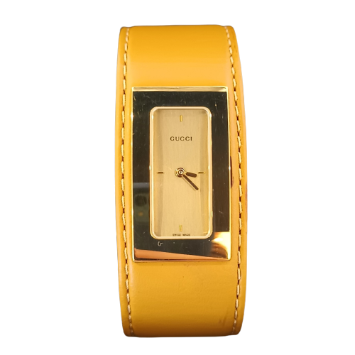 GUCCI グッチ バングルウォッチ 時計 SS/レザー 7800ライトブラウン