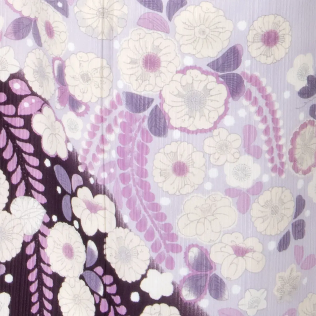 紫色に藤の訪問着(袷)（ポリエステル） | 宅配着物レンタルの京都かし