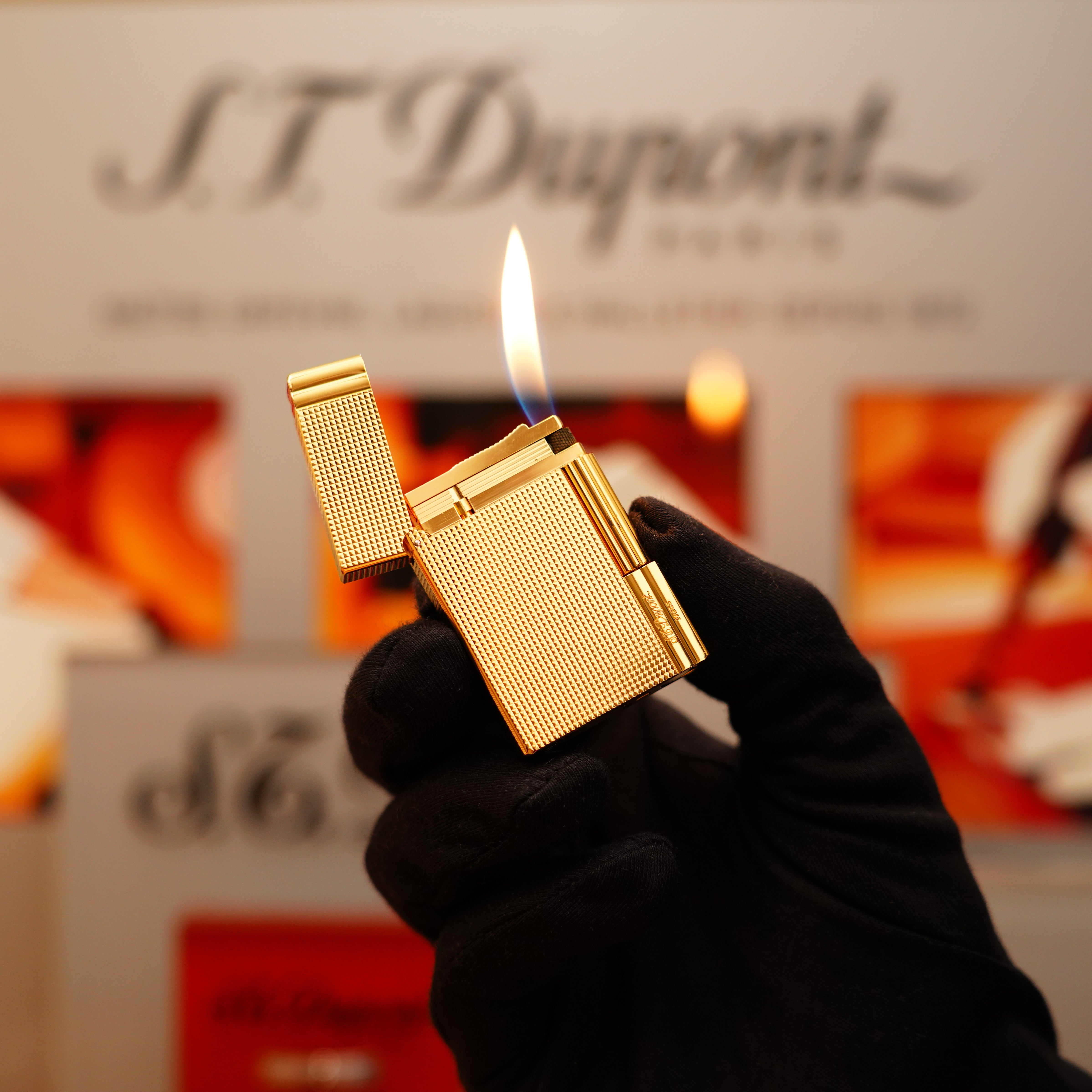 Vintage 1993 St Dupont Rare Heavy 24k Gold Finish Gatsby Diamond
