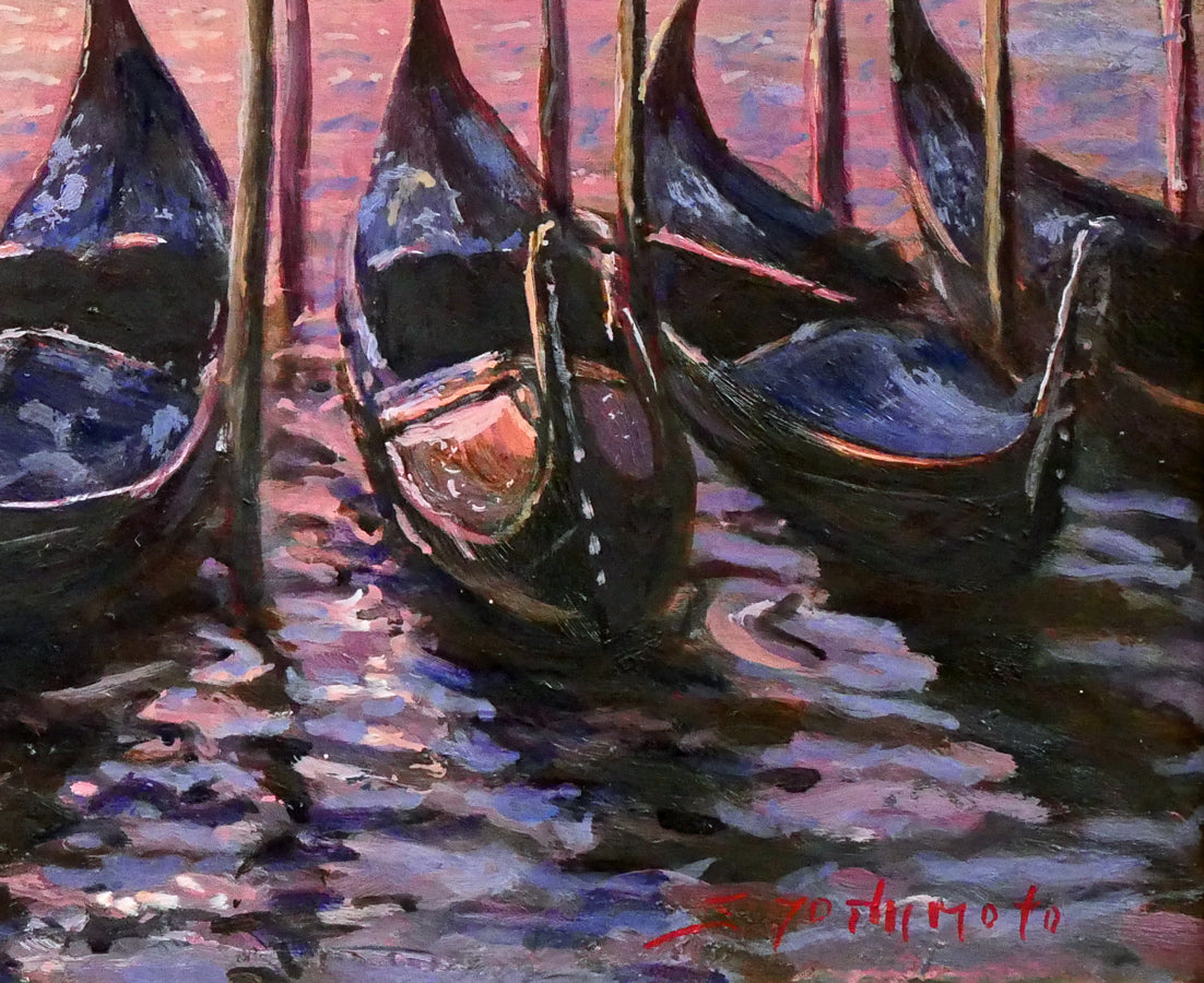 吉本哲「ヴェネチア夜明け（イタリア）」油絵・F4号 絵画買取・販売の