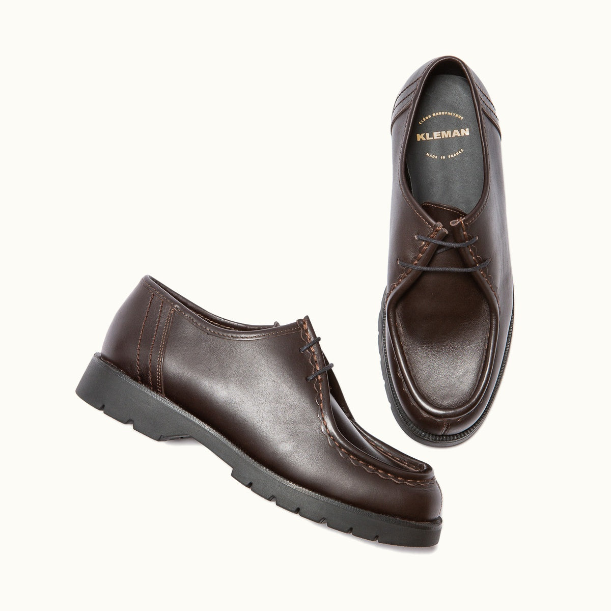 Leather Tyrolean Shoes | PADROR Brown Black – Kleman