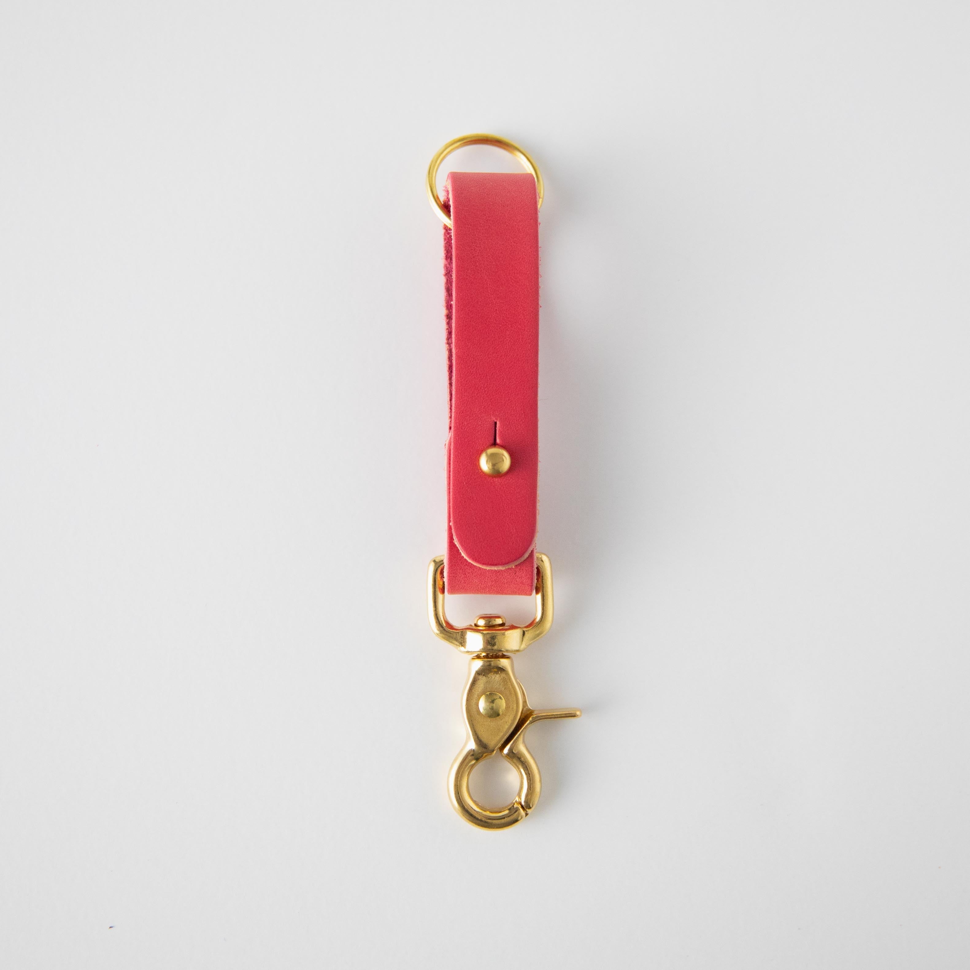 Leather Keychains: Pink Key Lanyard | Leather keychains by KMM & Co.